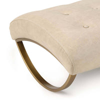 Simon Leather Foot Stool, Cappuccino
