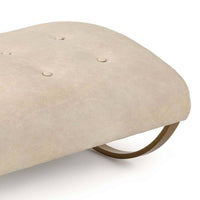 Simon Leather Foot Stool, Cappuccino