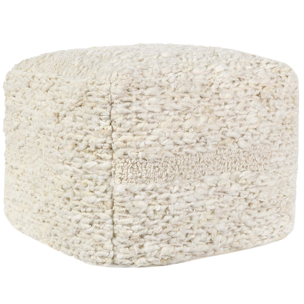 Sinclair Pouf, Ivory-Furniture - Chairs-High Fashion Home