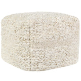 Sinclair Pouf, Ivory-Furniture - Chairs-High Fashion Home