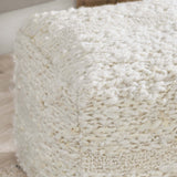 Sinclair Pouf, Ivory-Furniture - Chairs-High Fashion Home