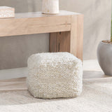 Sinclair Pouf, Ivory-Furniture - Chairs-High Fashion Home