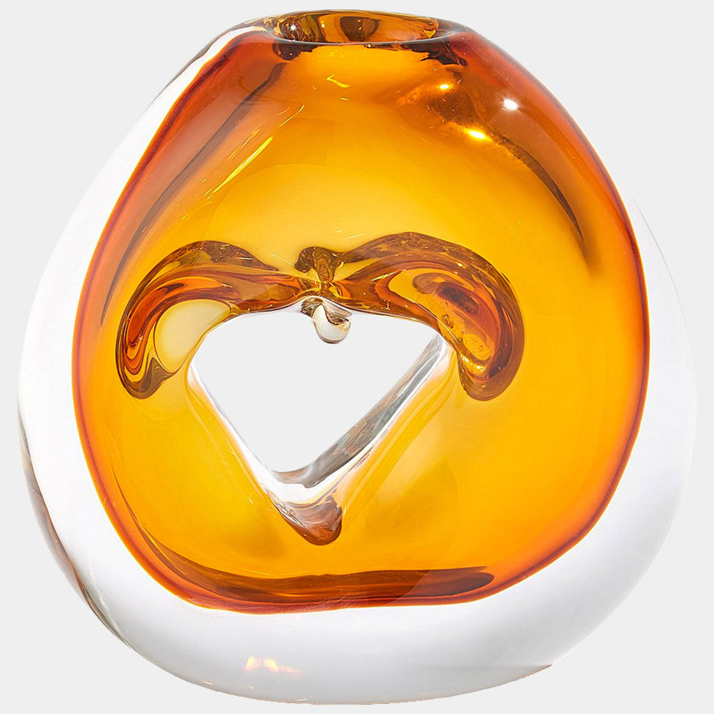 Single Hole Vase, Amber-Accessories-High Fashion Home