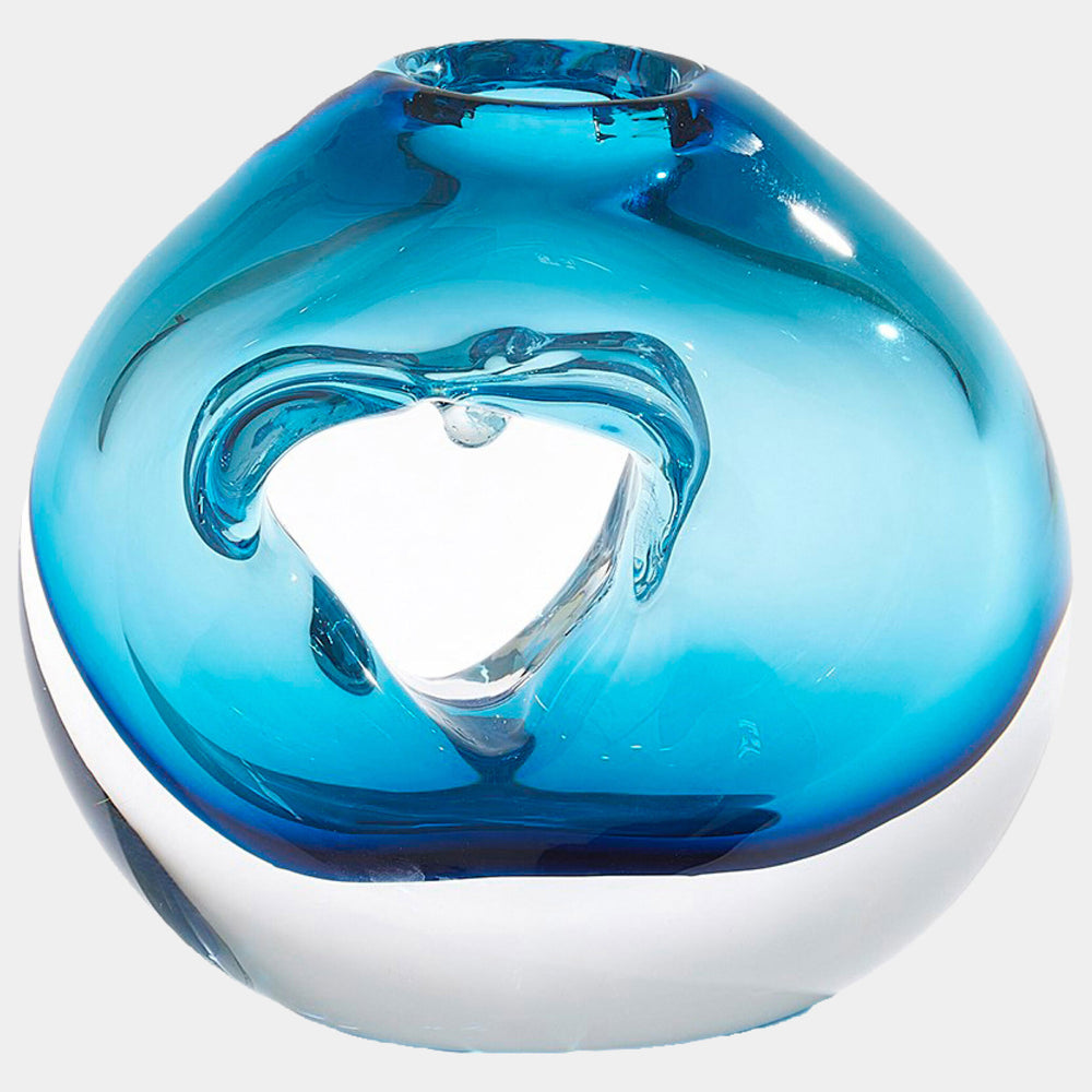 Single Hole Vase, Blue-Accessories-High Fashion Home
