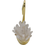 Sitting Swan with Curved Neck, Crystal/Gold-Accessories-High Fashion Home