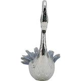 Sitting Swan with Curved Neck, Stone/Silver-Accessories-High Fashion Home