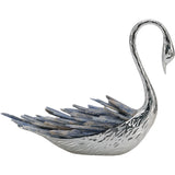 Sitting Swan with Curved Neck, Stone/Silver-Accessories-High Fashion Home