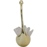 Sitting Swan with Tall Neck, Crystal/Gold-Accessories-High Fashion Home