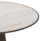 Skye 42" Round Dining Table, White Marble-Furniture - Dining-High Fashion Home