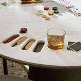 Skye Poker Table, White Marble