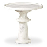 Skylar End Table, Polished White Marble