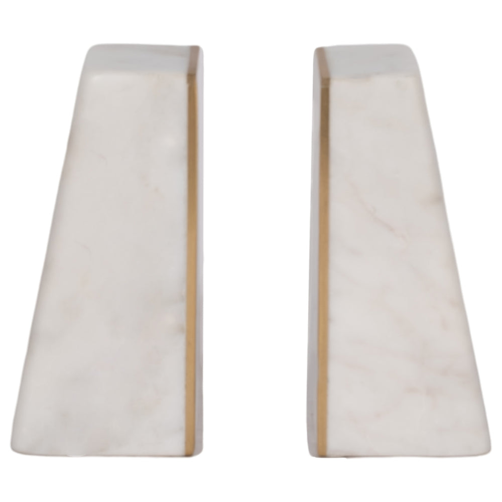 Slanted Bookends, White-Accessories-High Fashion Home