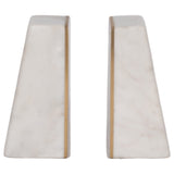 Slanted Bookends, White-Accessories-High Fashion Home