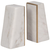 Slanted Bookends, White-Accessories-High Fashion Home