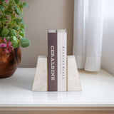 Slanted Bookends, White-Accessories-High Fashion Home