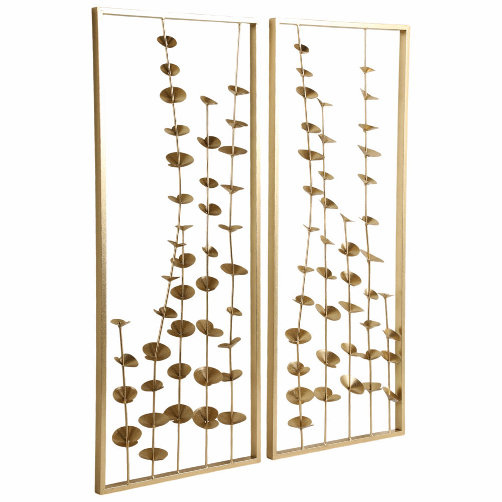 Small Blooms Wall Decor, Gold, Set of 2