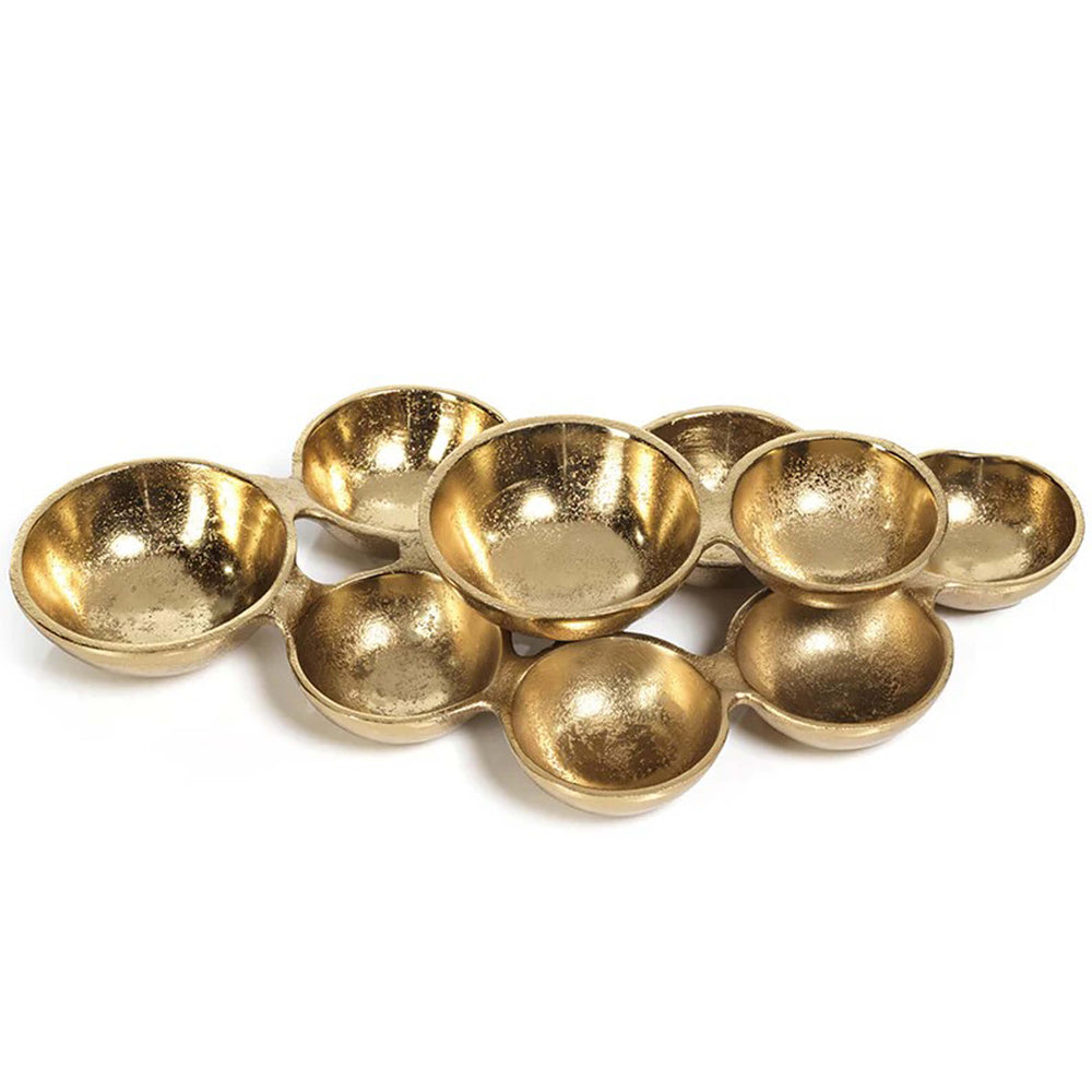 Small Cluster of 9 Serving Bowls, Dark Gold-Accessories-High Fashion Home