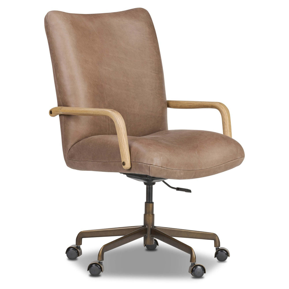Smith Leather Desk Chair, Palermo Cigar by Four Hands-Furniture - Office-High Fashion Home