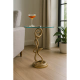 Snake Accent Table, Gold