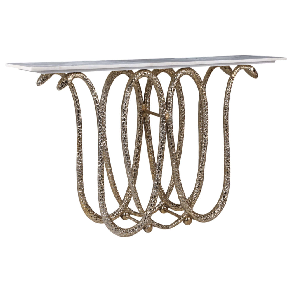 Snake Base Console Table, White