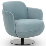 Solange Swivel Chair, Blue-Furniture - Chairs-High Fashion Home