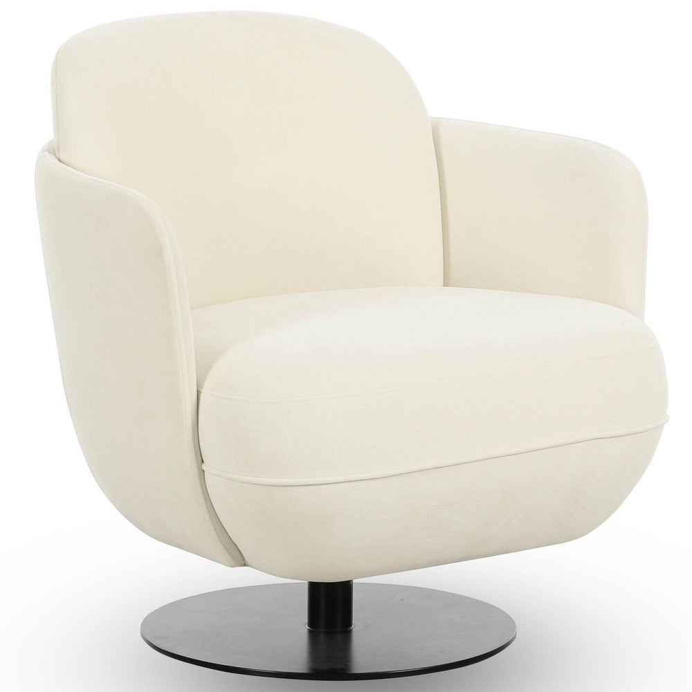 Solange Swivel Chair, Cream-Furniture - Chairs-High Fashion Home