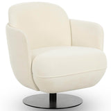 Solange Swivel Chair, Cream-Furniture - Chairs-High Fashion Home