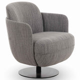 Solange Swivel Chair,Grey-Furniture - Chairs-High Fashion Home