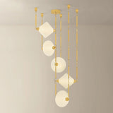 Solara 5 Light Chandelier, Vintage Polished Brass