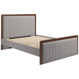 Somune Queen Bed, Gray/Walnut-Furniture - Bedroom-High Fashion Home