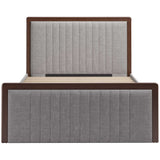 Somune Queen Bed, Gray/Walnut-Furniture - Bedroom-High Fashion Home