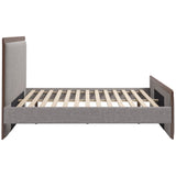 Somune Queen Bed, Gray/Walnut-Furniture - Bedroom-High Fashion Home