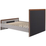 Somune Queen Bed, Gray/Walnut-Furniture - Bedroom-High Fashion Home