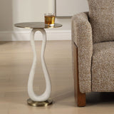 Sonia Accent Table, Antique Brass-Furniture - Accent Tables-High Fashion Home
