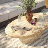 Sonia Outdoor Coffee Table, Travertine