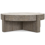 Sonoma Round Coffee Table, Antique White/Distressed Gray-Furniture - Accent Tables-High Fashion Home
