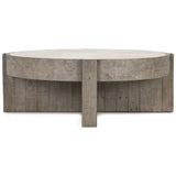 Sonoma Round Coffee Table, Antique White/Distressed Gray-Furniture - Accent Tables-High Fashion Home