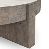 Sonoma Round Coffee Table, Antique White/Distressed Gray-Furniture - Accent Tables-High Fashion Home