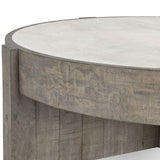 Sonoma Round Coffee Table, Antique White/Distressed Gray-Furniture - Accent Tables-High Fashion Home