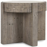 Sonoma Round End Table, Antique White/Distressed Gray