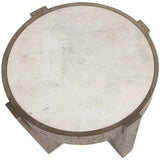 Sonoma Round End Table, Antique White/Distressed Gray