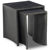 Sonya Outdoor End Table, Distressed Bronze by Four hands