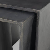 Sonya Outdoor End Table, Distressed Bronze by Four hands