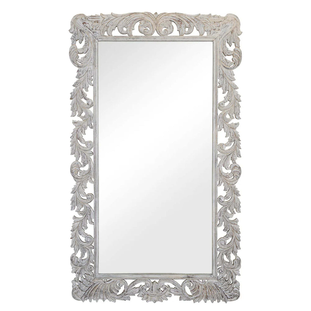 Sophia Floor Mirror, White-Accessories-High Fashion Home