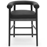 Spara Vegan Leather Counter Stool, Black-Furniture - Chairs-High Fashion Home
