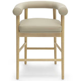 Spara Vegan Leather Counter Stool, Taupe-Furniture - Chairs-High Fashion Home