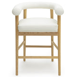 Spara Vegan Leather Counter Stool, White-Furniture - Chairs-High Fashion Home