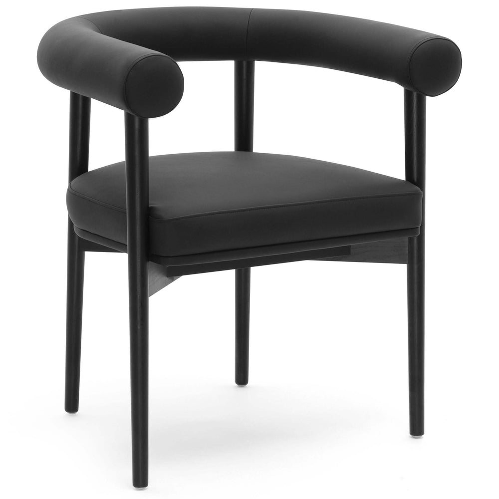 Spara Vegan Leather Dining Chair, Black, Set of 2-Furniture - Chairs-High Fashion Home