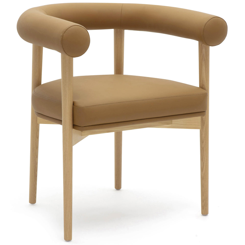 Spara Vegan Leather Dining Chair, Cognac, Set of 2-Furniture - Chairs-High Fashion Home