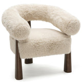 Spara Vegan Shearling Accent Chair, Natural-Furniture - Chairs-High Fashion Home